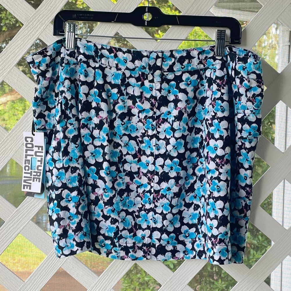 Future Collective Blue Ditsy Floral Print Cargo Skirt - Picture 5 of 12